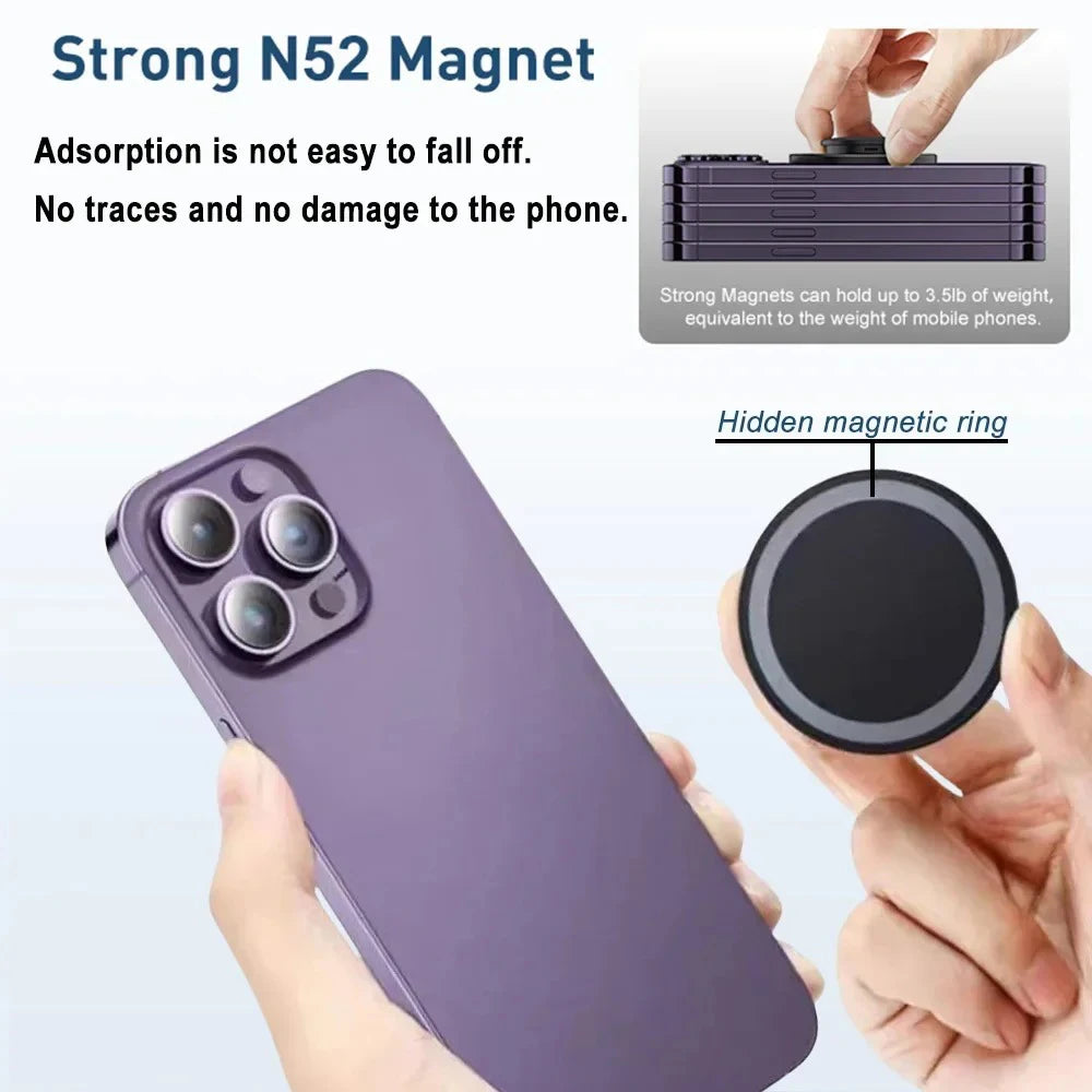 Magnetic Folding Phone Socket Grip Pocket Finger Expanding Stand For MagSafe iPhone Mac Samsung 17 16 15 14 13 12 Xiaomi Huawei