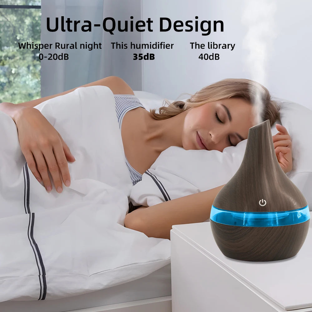 NEW 300ml USB Essential Oil Diffuser Humidifier  Wood Grain Design