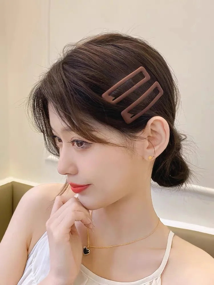 Oil Geometric Rectangle Hair Clips Candy Color