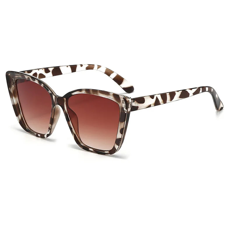Fashion Street Trend Cat Eye Sunglasses Women Leopard Square Frame Sun Glasses UV400 Lady Brand Designer Eyewear משקפי שמש לנשים