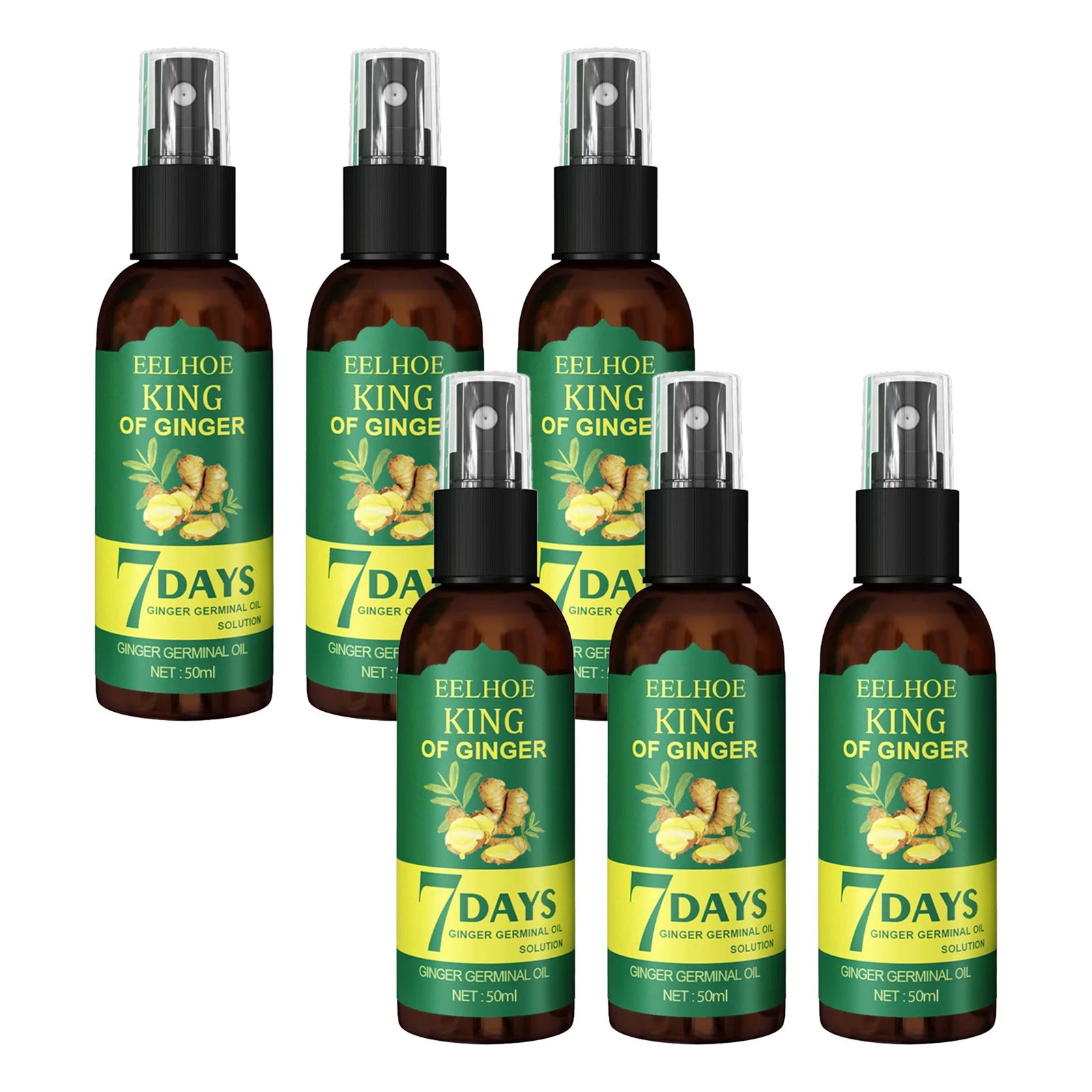 Ginger Hair Growth Spray Natural Ingredients Nutrition Increase Hair Scalp Repair Oil