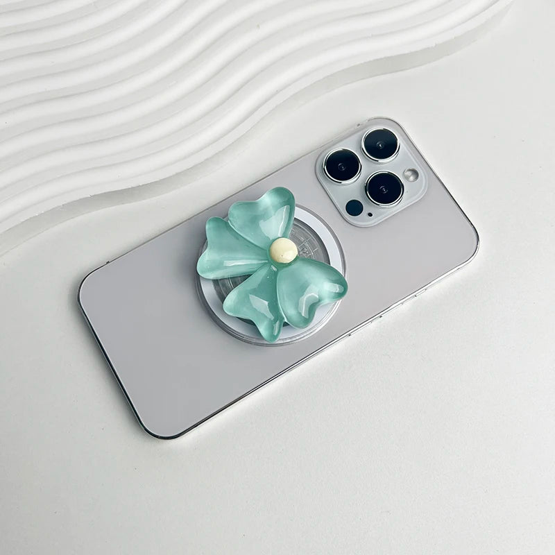 Magnetic Folding Phone Holder Cute Bow Socket Talk Grip For Magsafe IPhone Mac Samsung Safe Ring Finger Expanding Stand