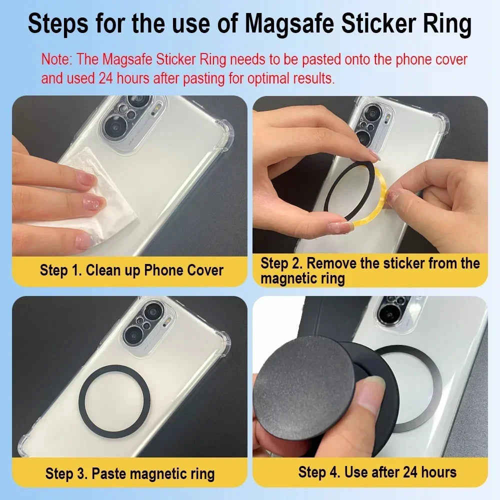 Magnetic Folding Phone Socket Grip Pocket Finger Expanding Stand For MagSafe iPhone Mac Samsung 17 16 15 14 13 12 Xiaomi Huawei