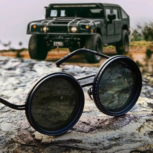 Adjustable 1-9 Sunglasses with ND Filter Lenses Rounded Polarized Sunglasses for Men