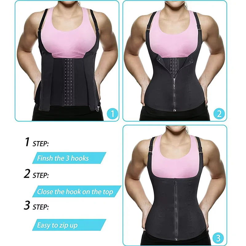 Sweat Waist Trainer Vest Slimming Corsets for Weight Loss Body Shaper Sauna Suits