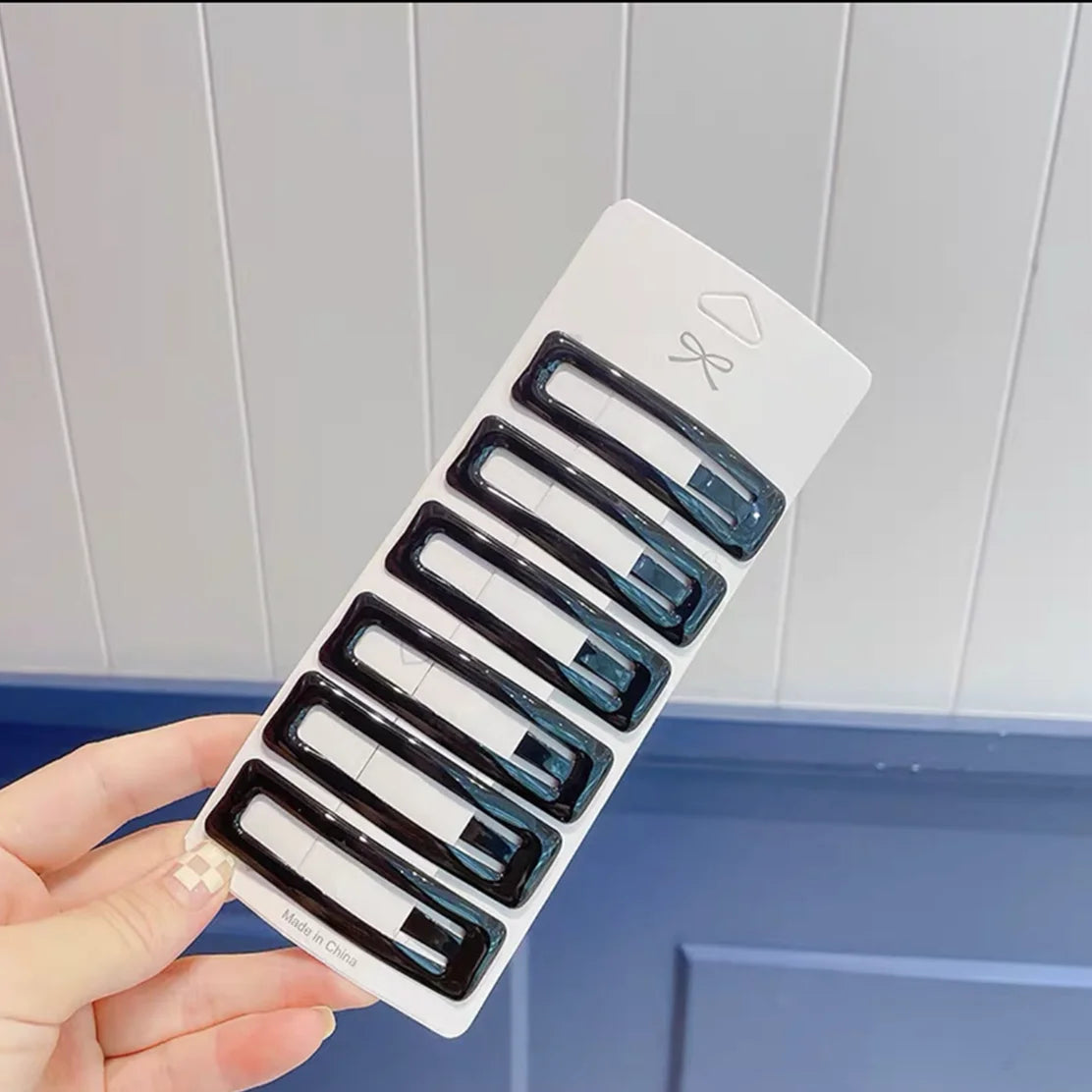 Oil Geometric Rectangle Hair Clips Candy Color