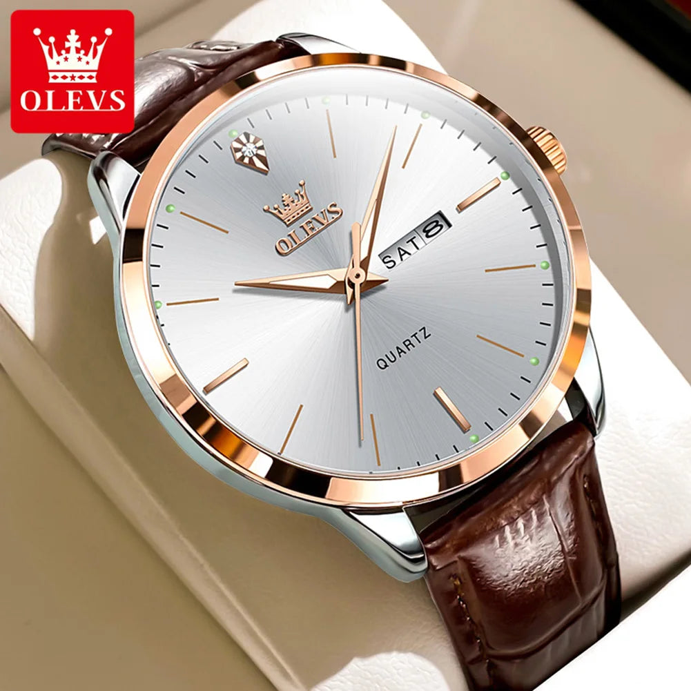 Fashion Business Brand Original Men Watches Leather Strap