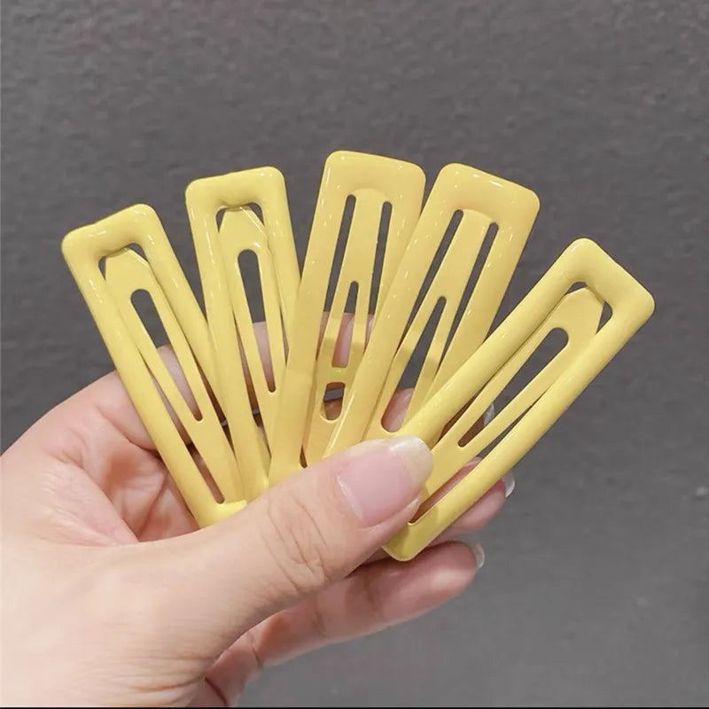 Oil Geometric Rectangle Hair Clips Candy Color