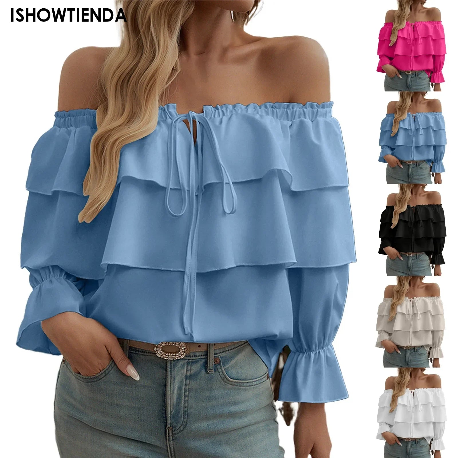 Sexy One Shoulder Bow Knot Shirt For Women Clothing 2025 Summer Tops