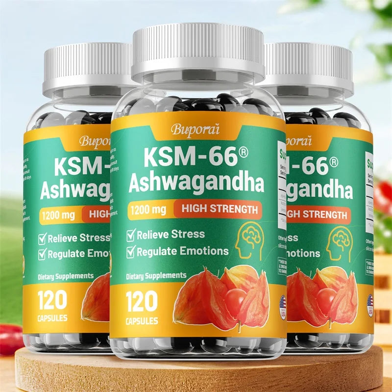 KSM-66 Ashwagandha Supplement - Support Energy, Stamina & Memory & Performance, Relieves Stress, Promotes Deep Sleep