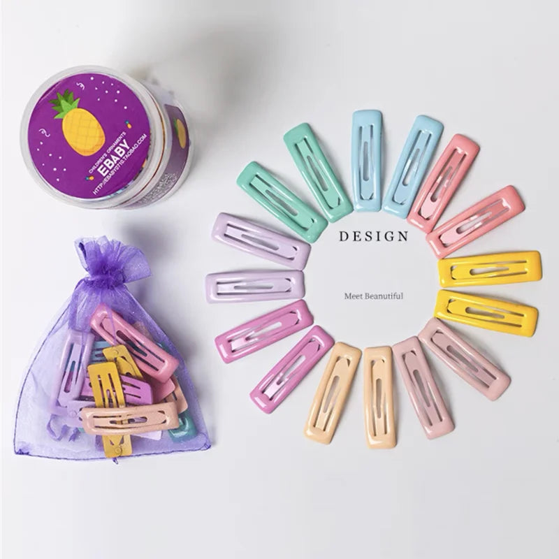 Oil Geometric Rectangle Hair Clips Candy Color