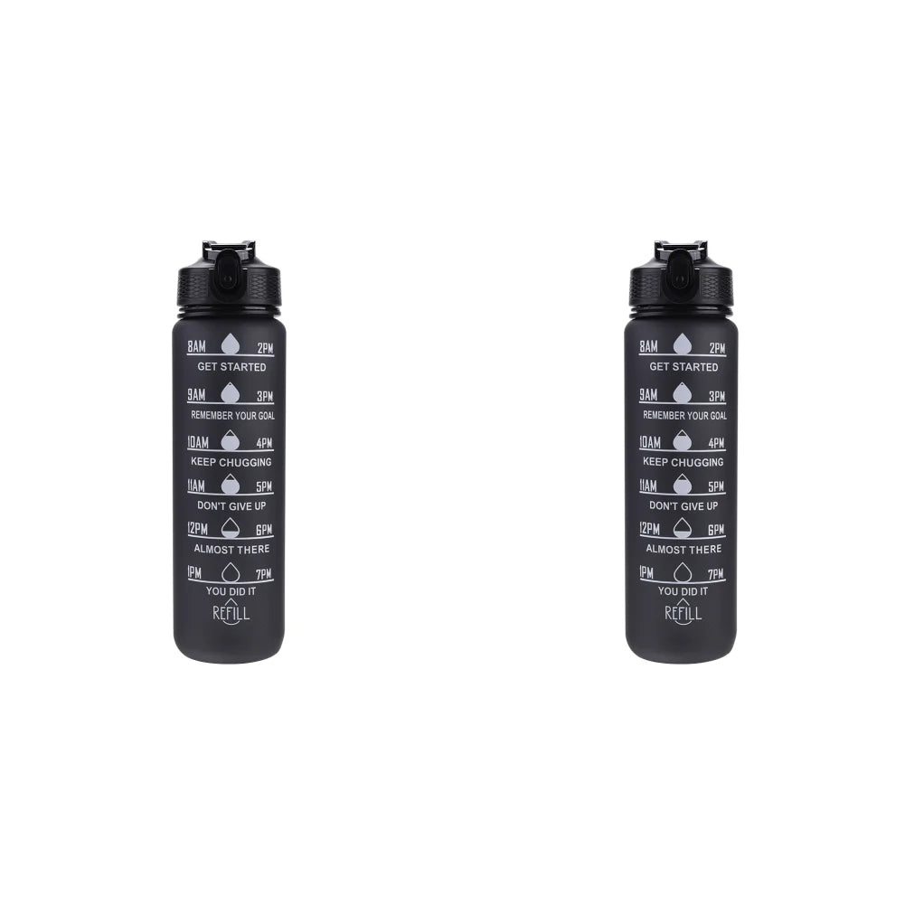 1000ml Water Bottle with Time Scale Outdoor Fitness Bike Water Cup