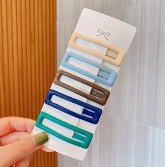 Oil Geometric Rectangle Hair Clips Candy Color