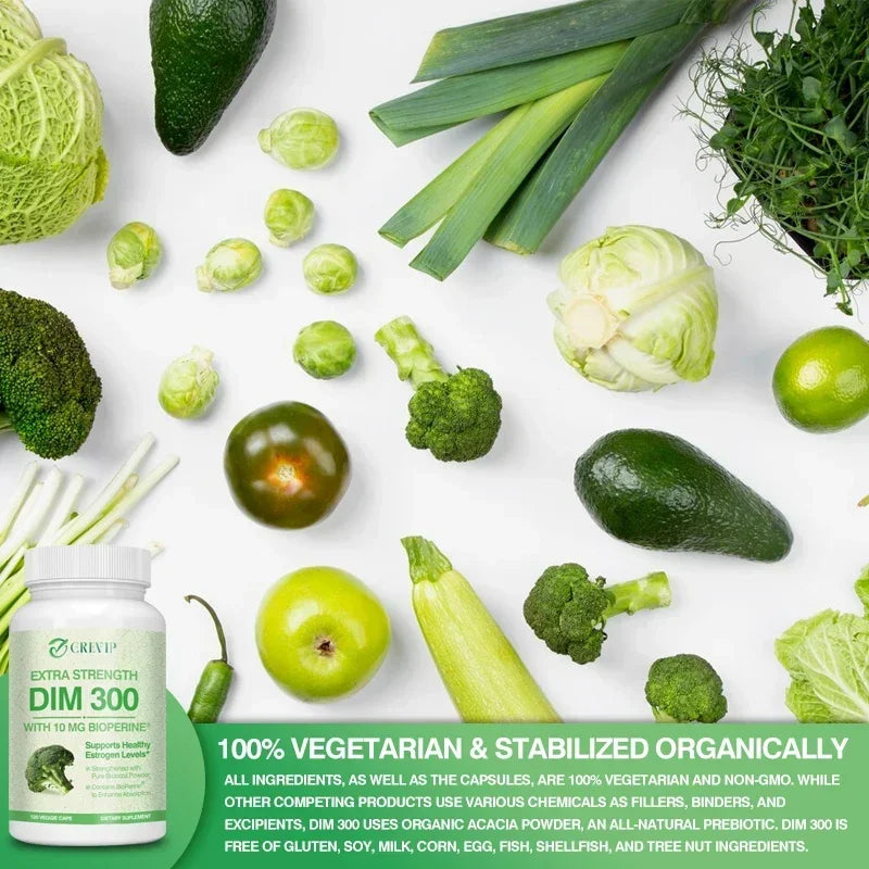 DIM 300mg - Contains Broccoli To Support Metabolism, Hormone Balance, Relieve Menopausal Discomfort, and Enhance VitalitySupplem