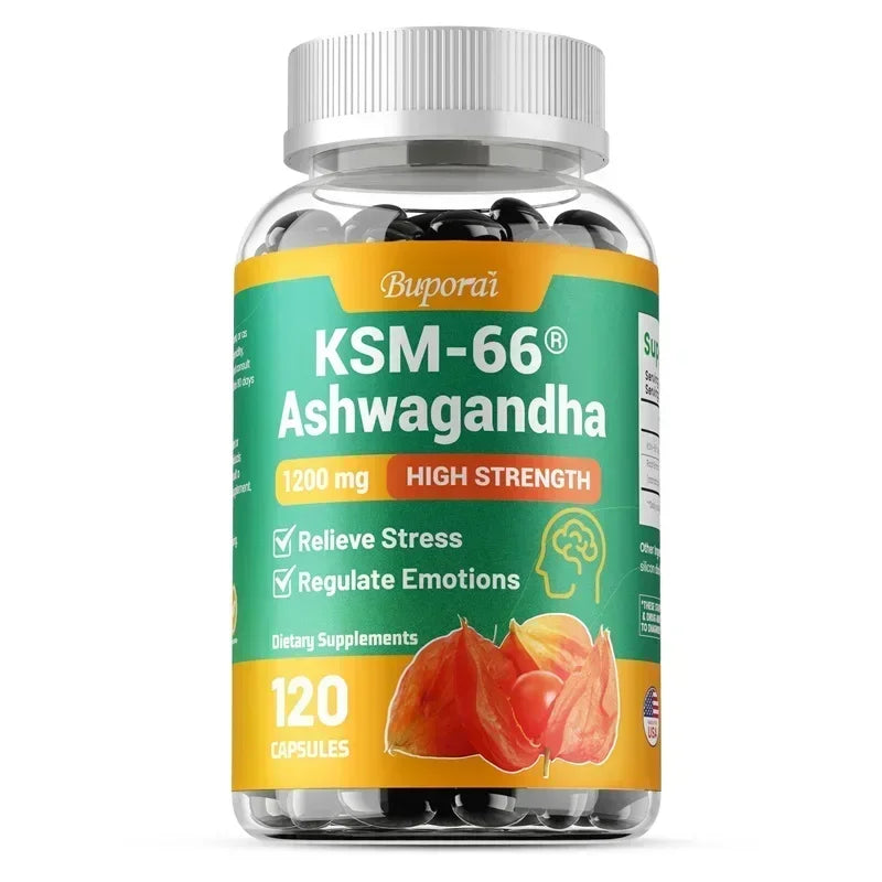 KSM-66 Ashwagandha Supplement - Support Energy, Stamina & Memory & Performance, Relieves Stress, Promotes Deep Sleep