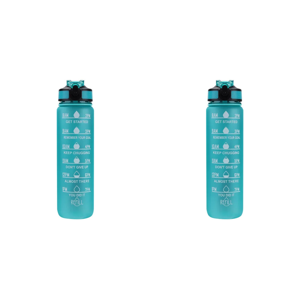 1000ml Water Bottle with Time Scale Outdoor Fitness Bike Water Cup