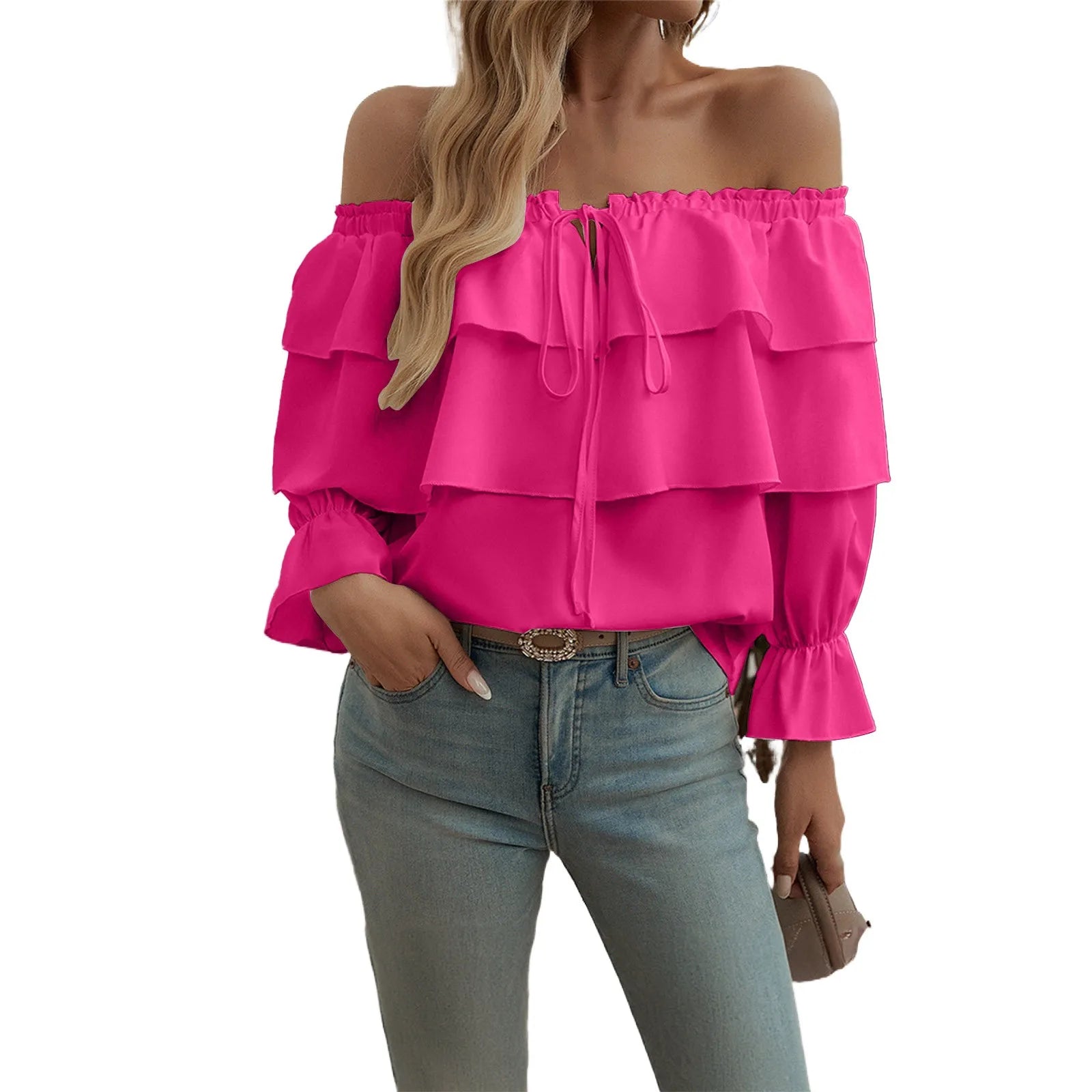 Sexy One Shoulder Bow Knot Shirt For Women Clothing 2025 Summer Tops