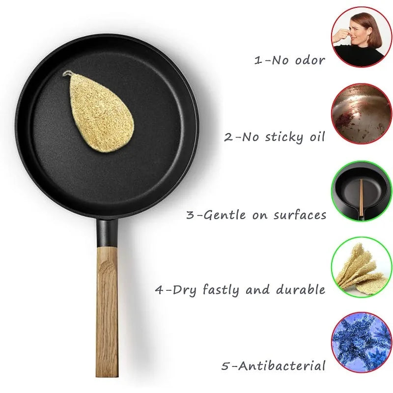 Natural Loofah Dish Sponge 100% Biodegradable Dishwashing