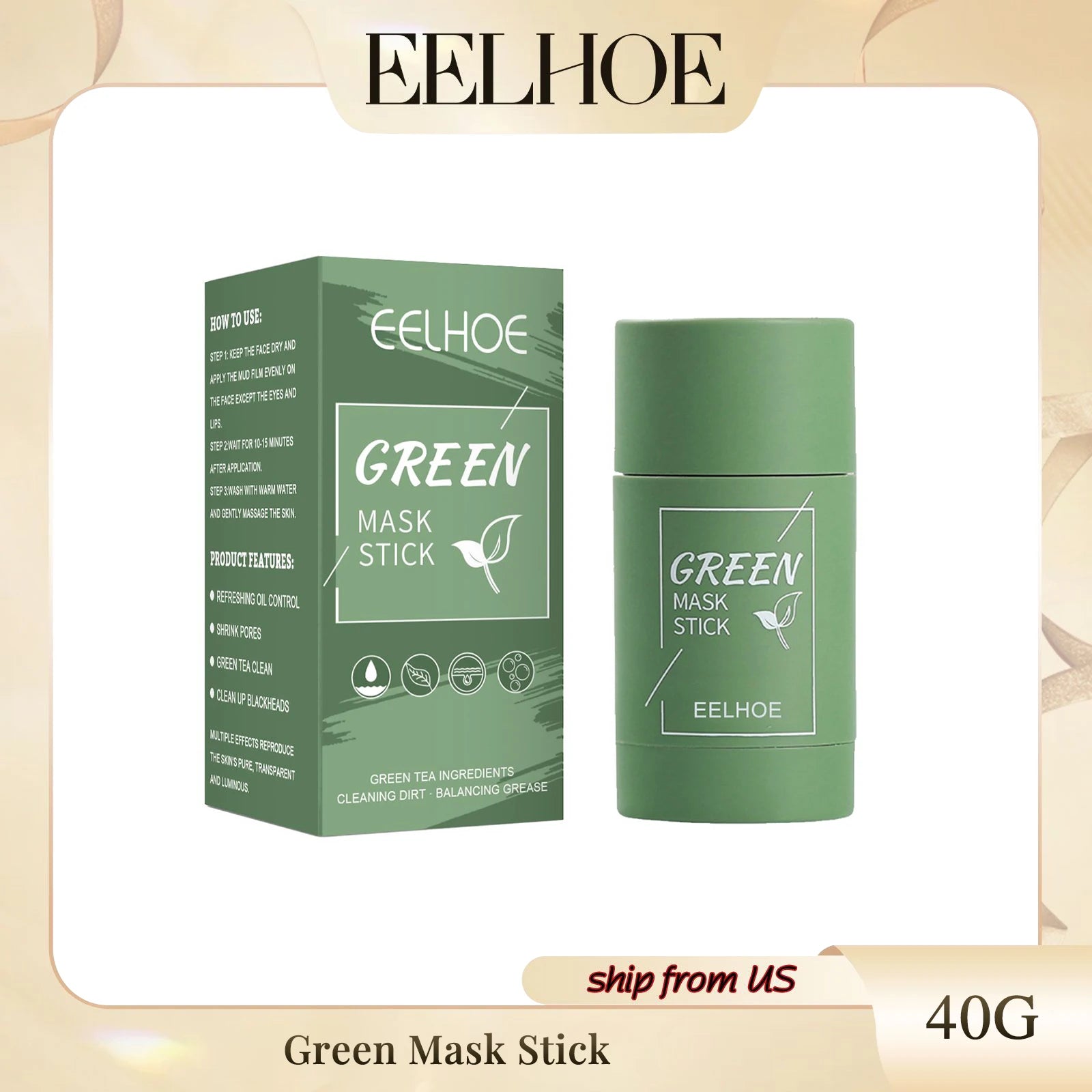 Green Tea Solid Mask Clean Dirt Shrink Pores Blackhead Remover