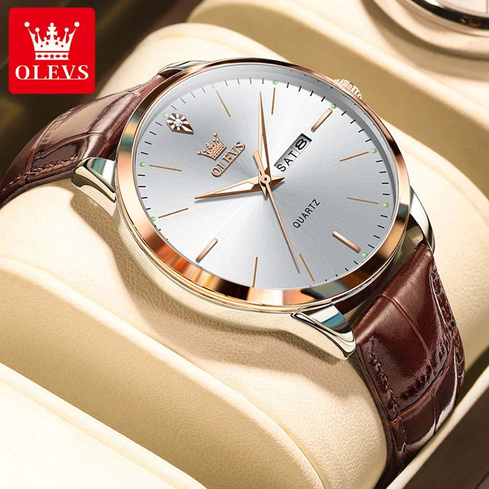 Fashion Business Brand Original Men Watches Leather Strap