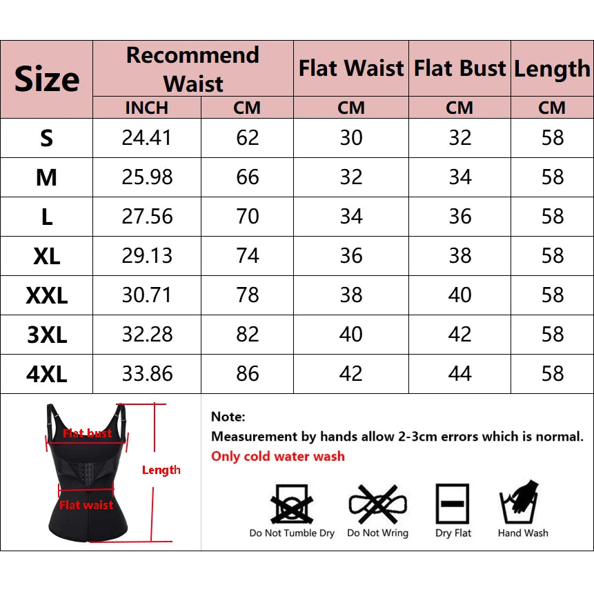 Sweat Waist Trainer Vest Slimming Corsets for Weight Loss Body Shaper Sauna Suits