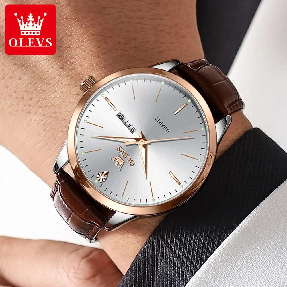 Fashion Business Brand Original Men Watches Leather Strap