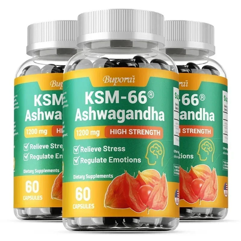KSM-66 Ashwagandha Supplement - Support Energy, Stamina & Memory & Performance, Relieves Stress, Promotes Deep Sleep