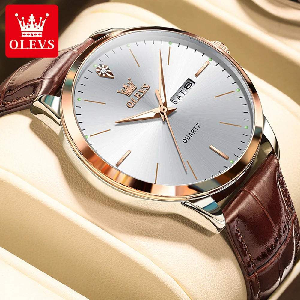 Fashion Business Brand Original Men Watches Leather Strap