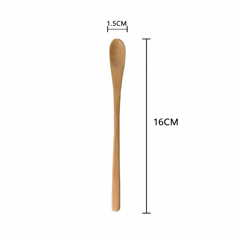 Home Coffee Milk Stirring Spoon,Bamboo Long Handled Bamboo Spoon,Kitchen Wooden Honey Stirring Rod,25pcs
