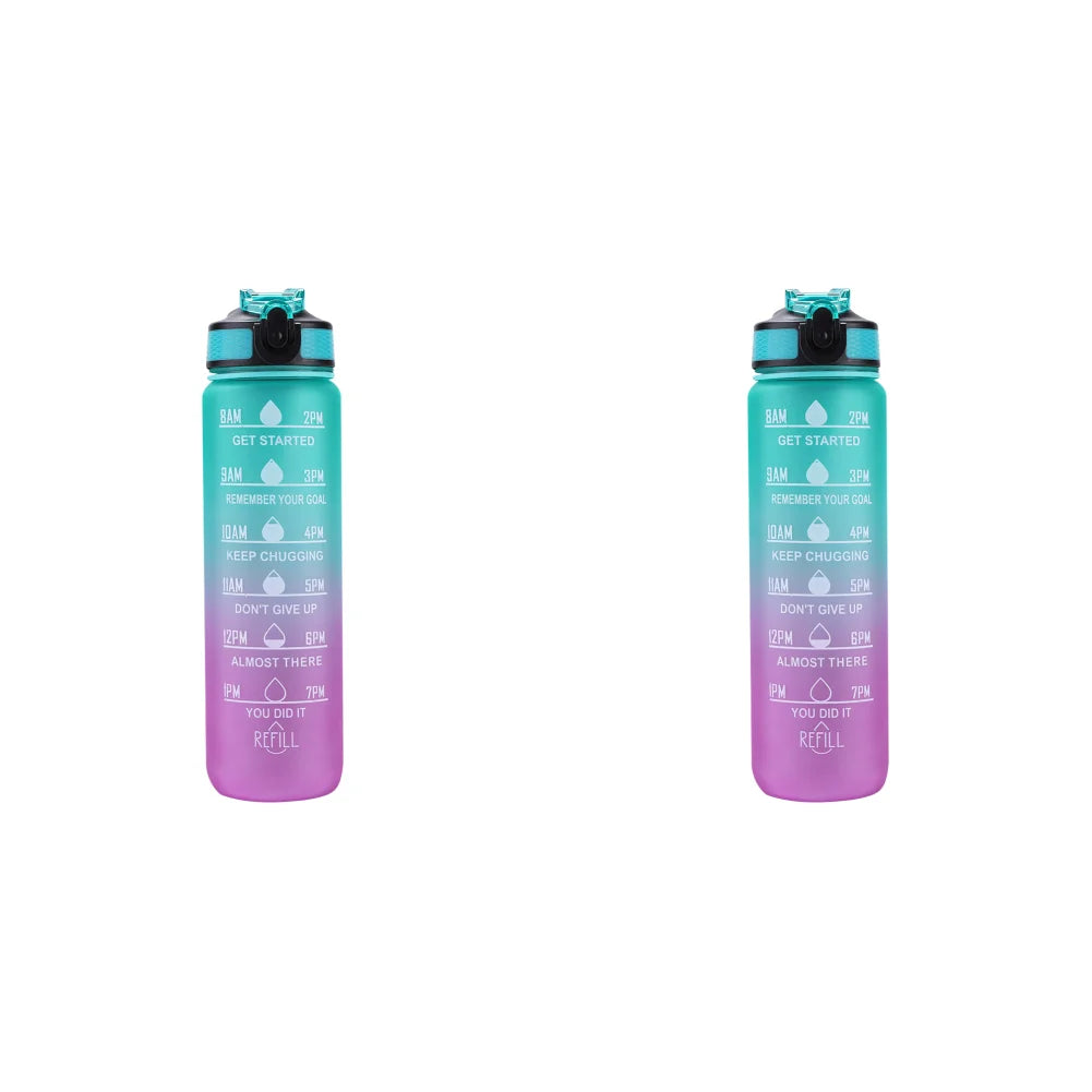 1000ml Water Bottle with Time Scale Outdoor Fitness Bike Water Cup