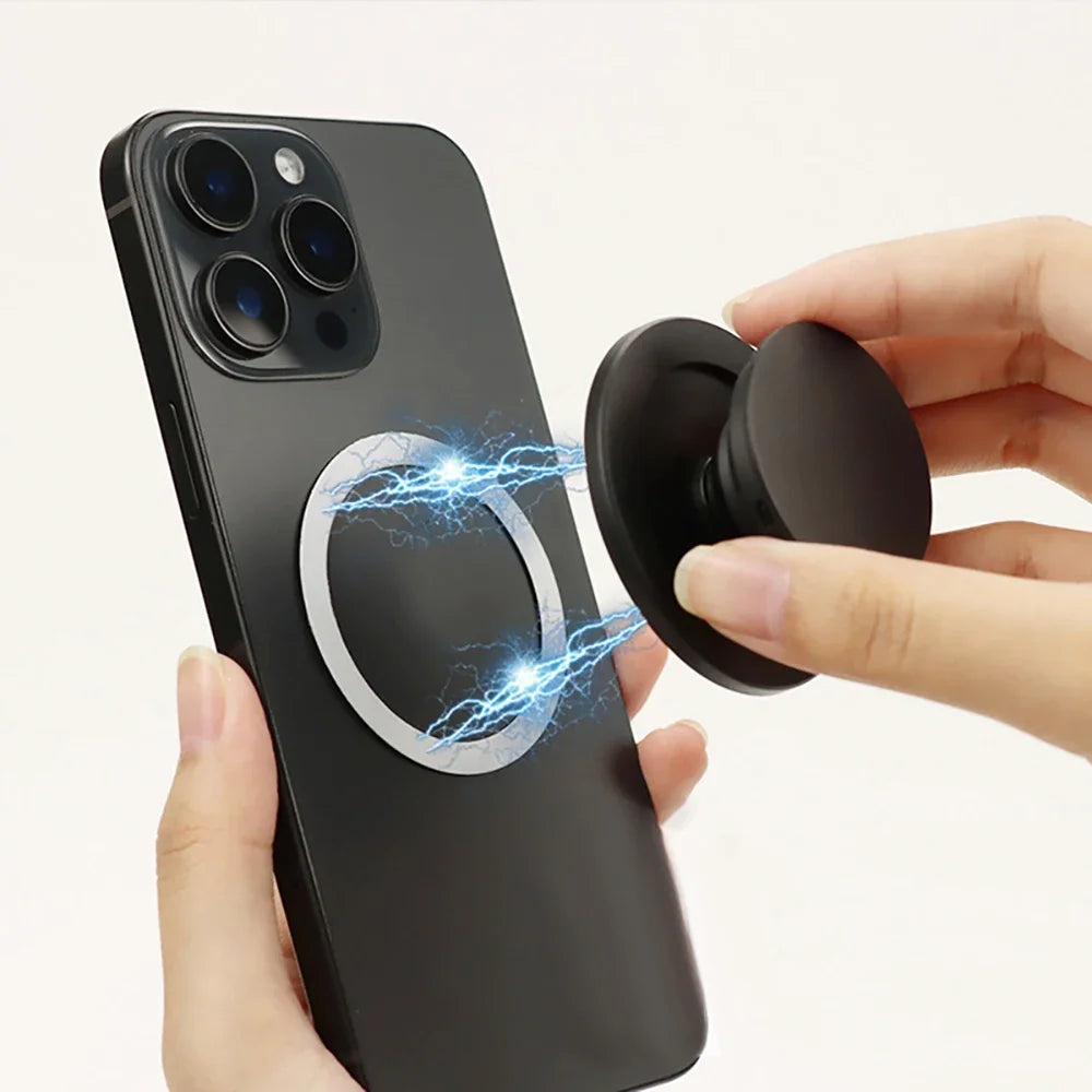 Magnetic Folding Phone Socket Grip Pocket Finger Expanding Stand For MagSafe iPhone Mac Samsung 17 16 15 14 13 12 Xiaomi Huawei