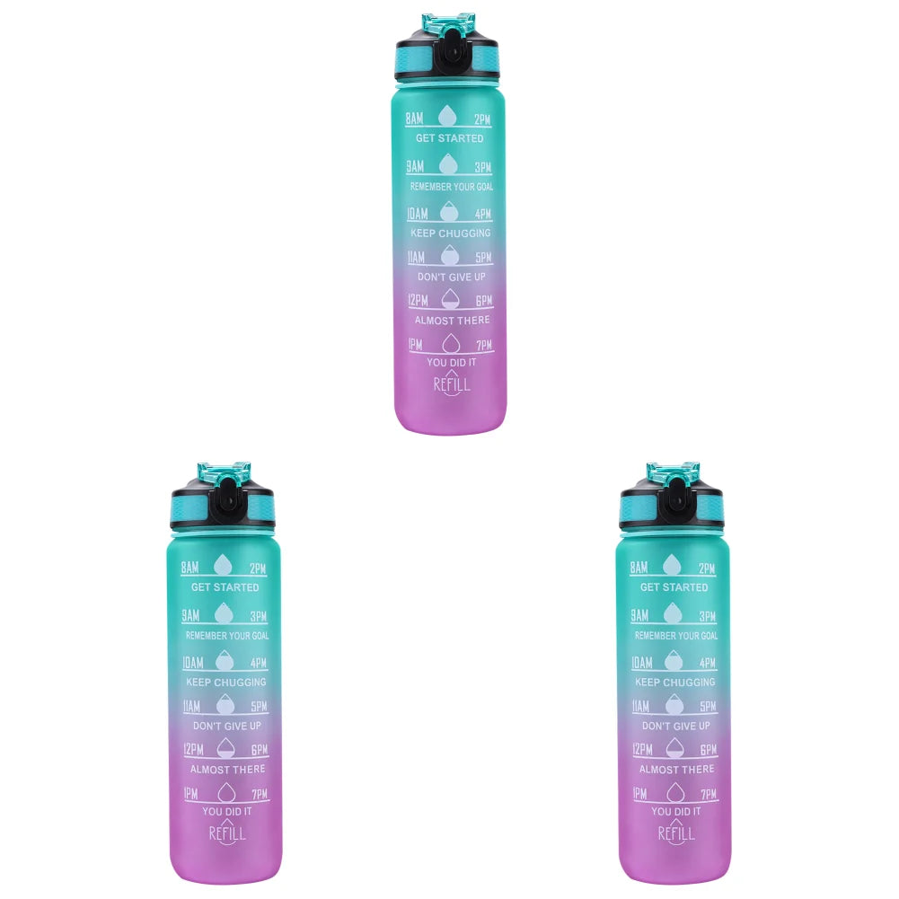1000ml Water Bottle with Time Scale Outdoor Fitness Bike Water Cup