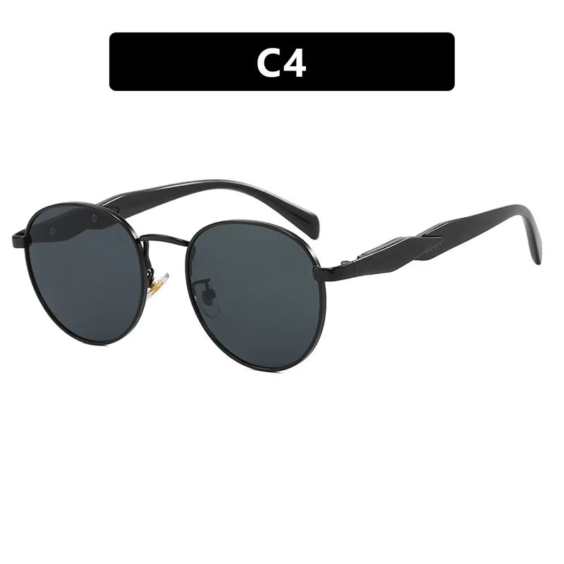New European And American Circular Sunglasses For Women's Street Photography Metal Sunglasses Trendy Sun Glasses