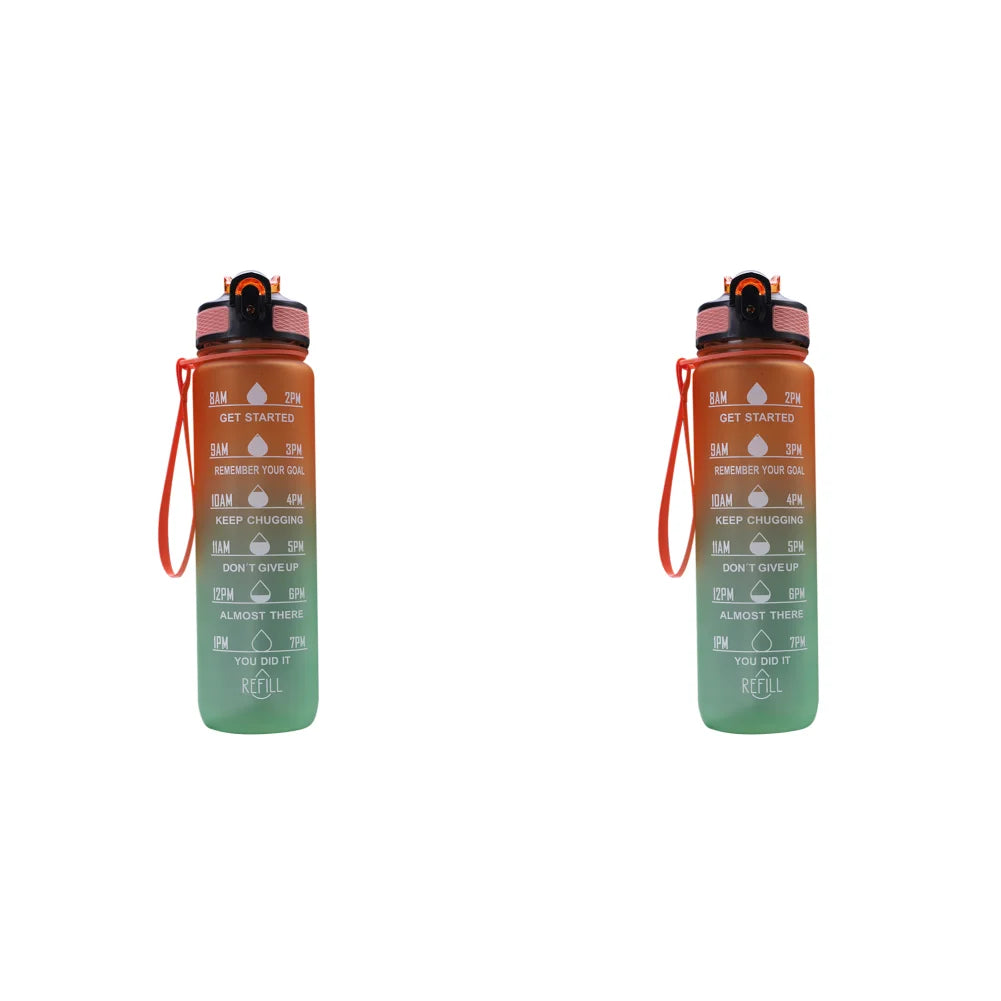 1000ml Water Bottle with Time Scale Outdoor Fitness Bike Water Cup