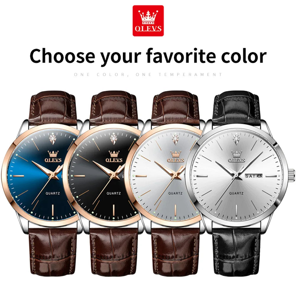 Fashion Business Brand Original Men Watches Leather Strap
