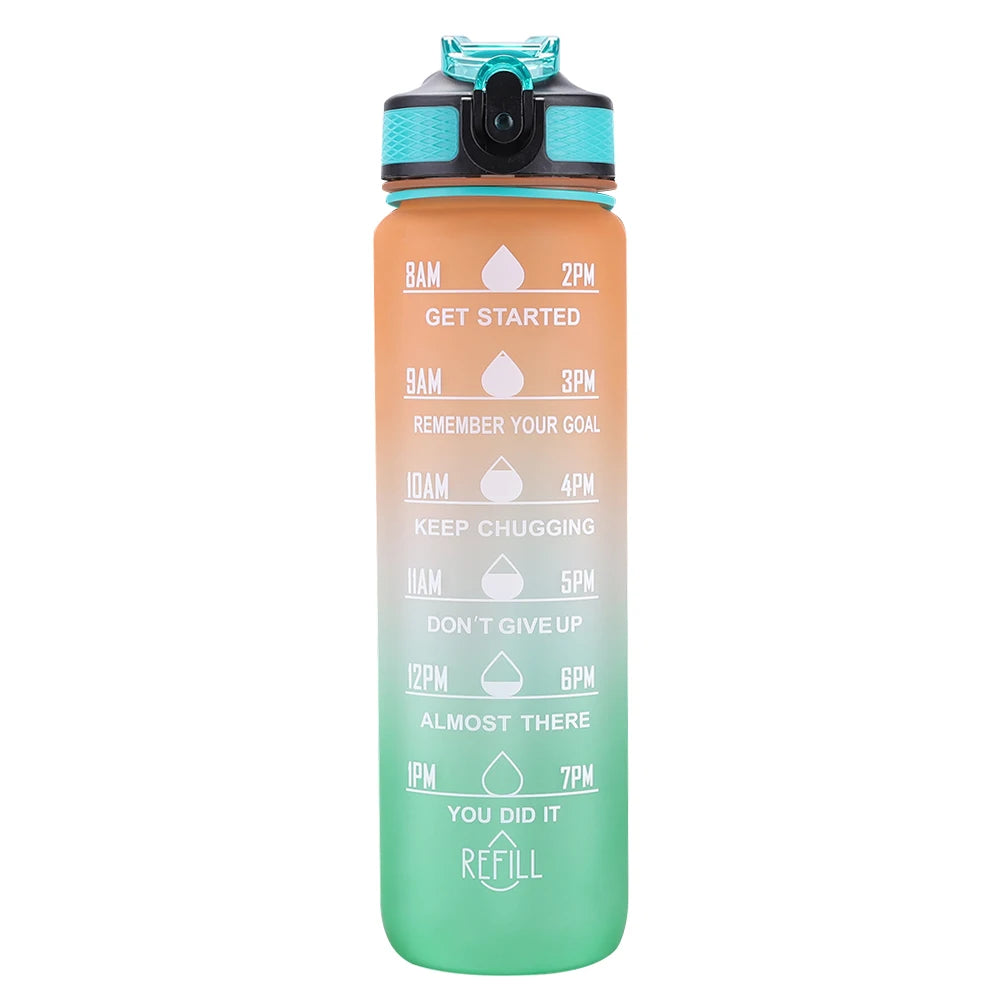 1000ml Water Bottle with Time Scale Outdoor Fitness Bike Water Cup