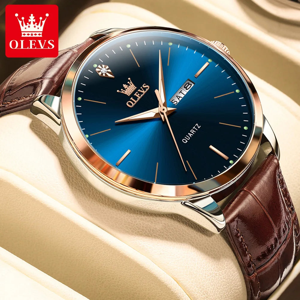 Fashion Business Brand Original Men Watches Leather Strap