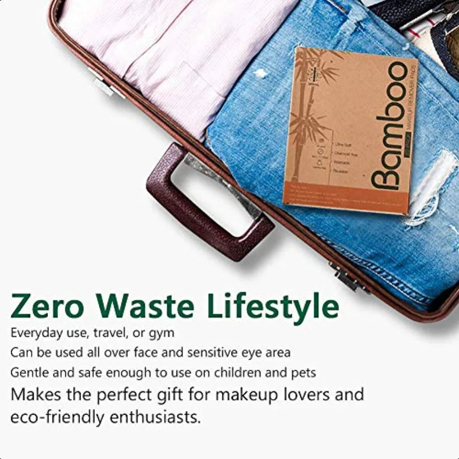 20 Packs Organic Reusable Makeup Remover Pads Washable Bamboo Cotton Rounds for All Skin Types with Cotton Laundry Bag