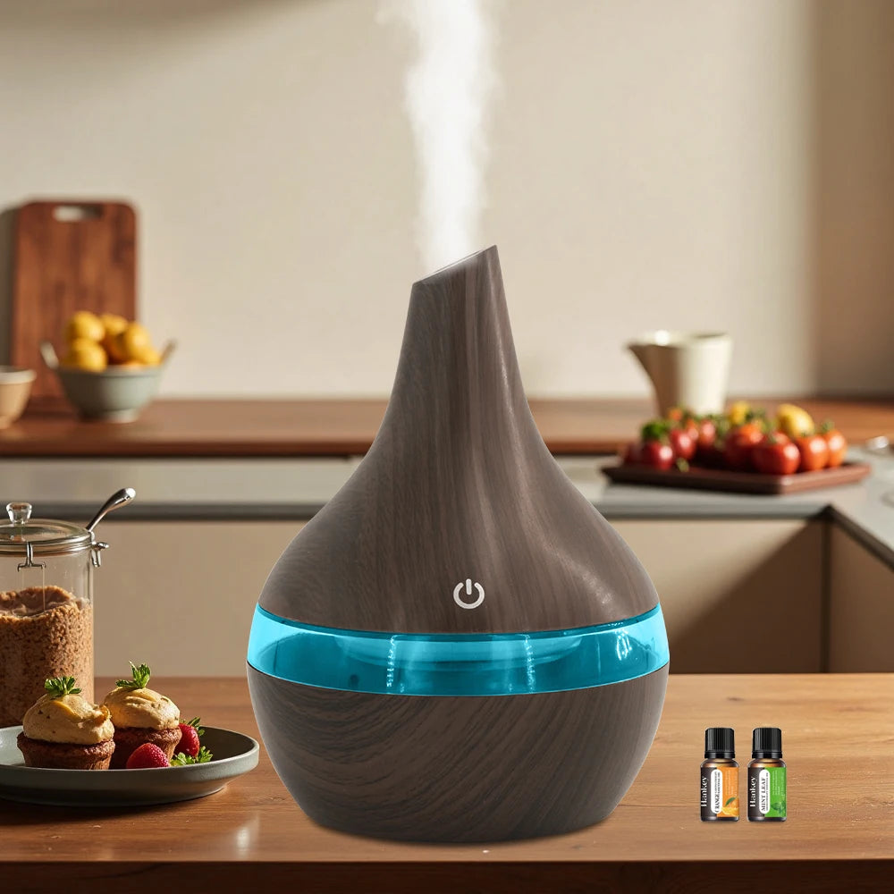 NEW 300ml USB Essential Oil Diffuser Humidifier  Wood Grain Design