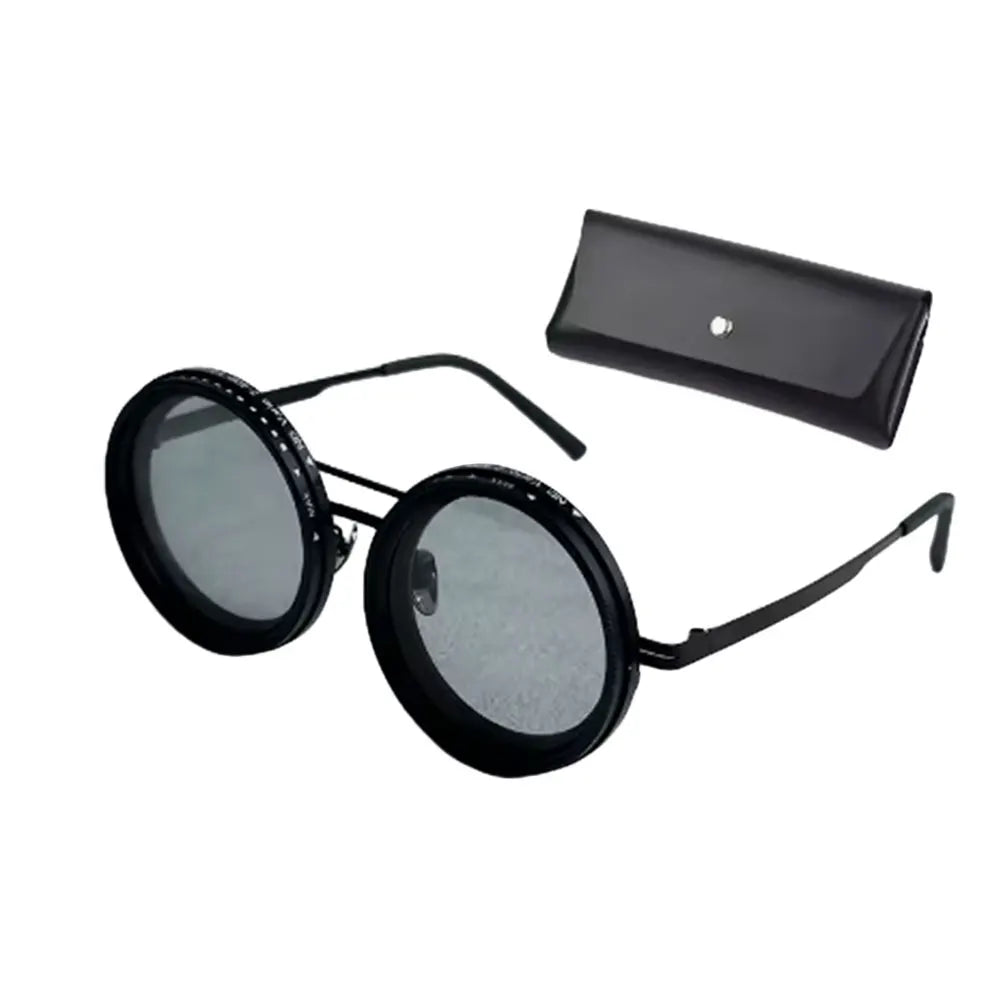 Adjustable 1-9 Sunglasses with ND Filter Lenses Rounded Polarized Sunglasses for Men