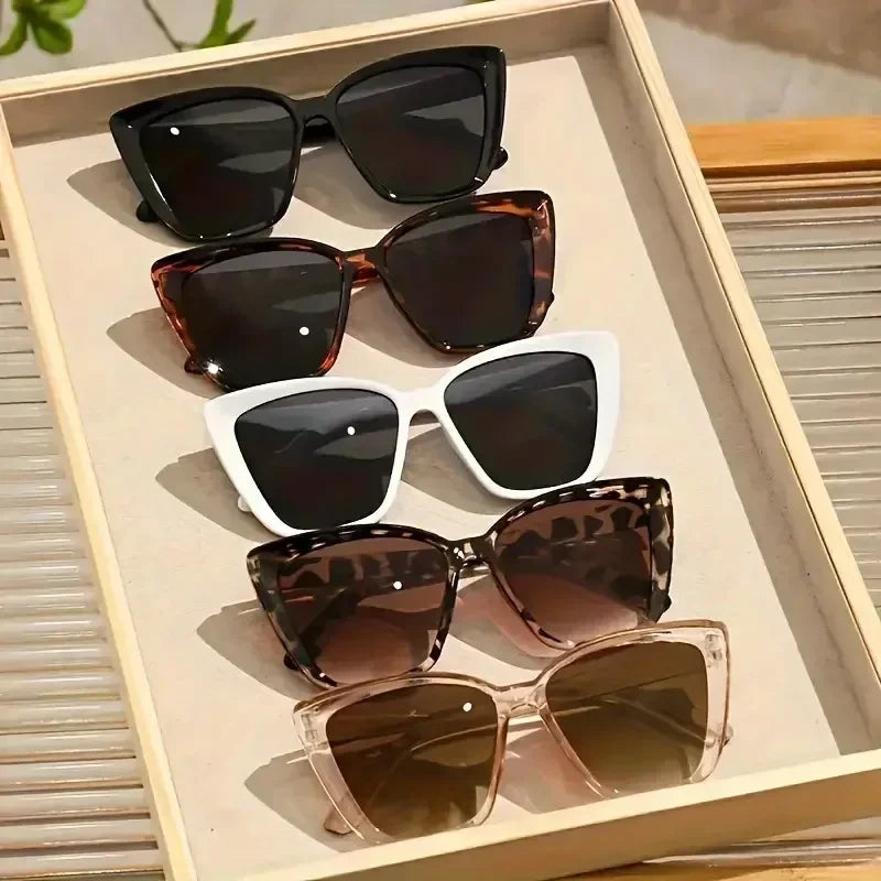 Fashion Street Trend Cat Eye Sunglasses Women Leopard Square Frame Sun Glasses UV400 Lady Brand Designer Eyewear משקפי שמש לנשים