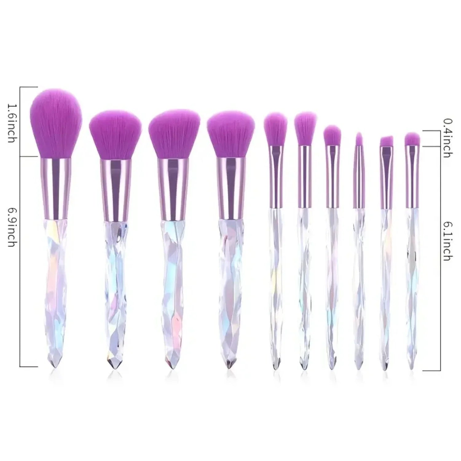 Soft and Luxurious Travel Beauty Tools - Crystal Acrylic Handle Eye Makeup Brush Set