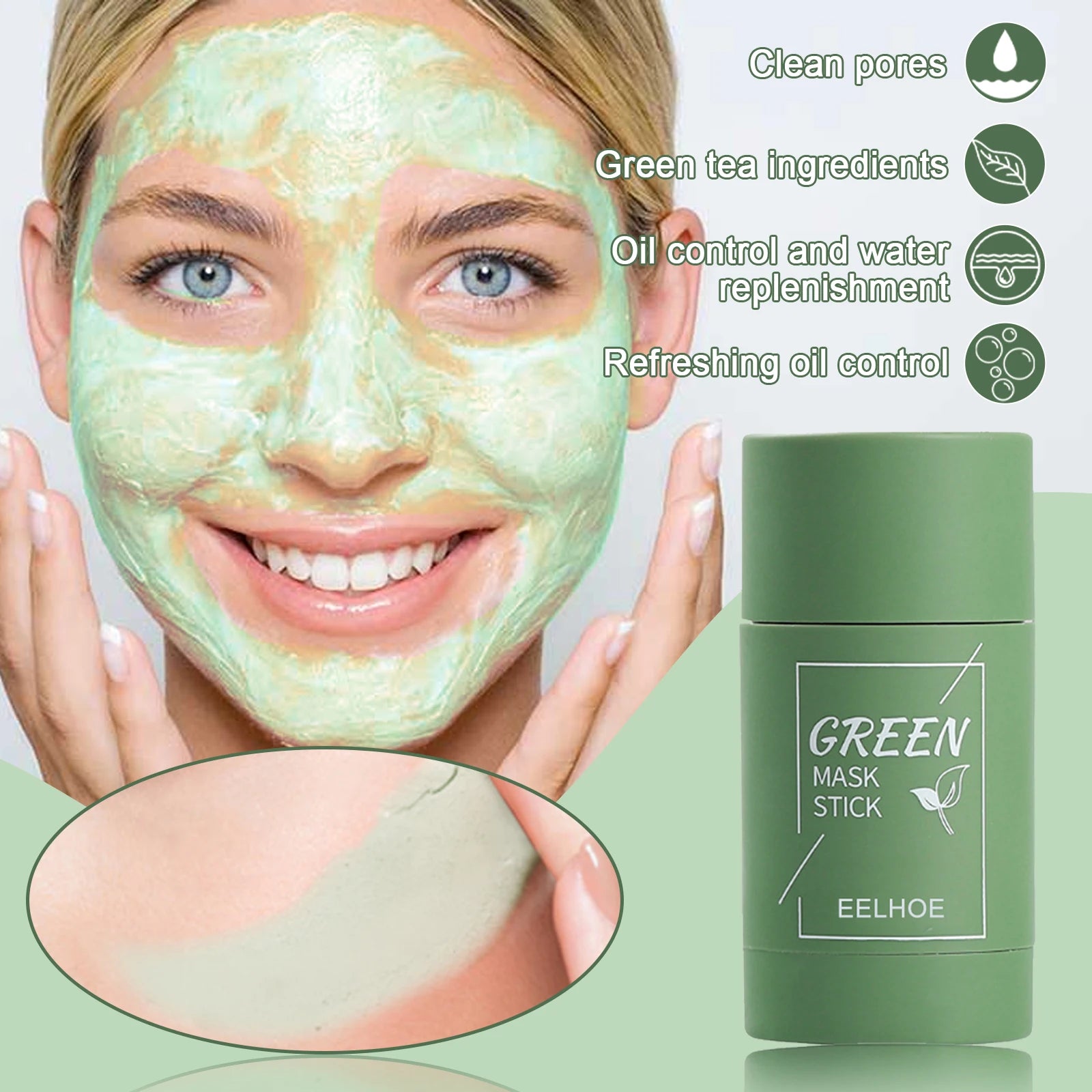 Green Tea Solid Mask Clean Dirt Shrink Pores Blackhead Remover
