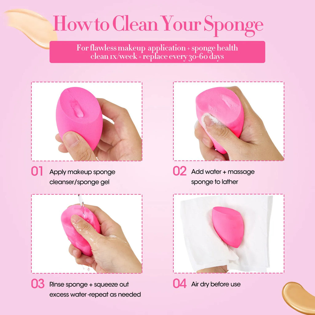 Pink Professional Beauty Cosmetic Sponges