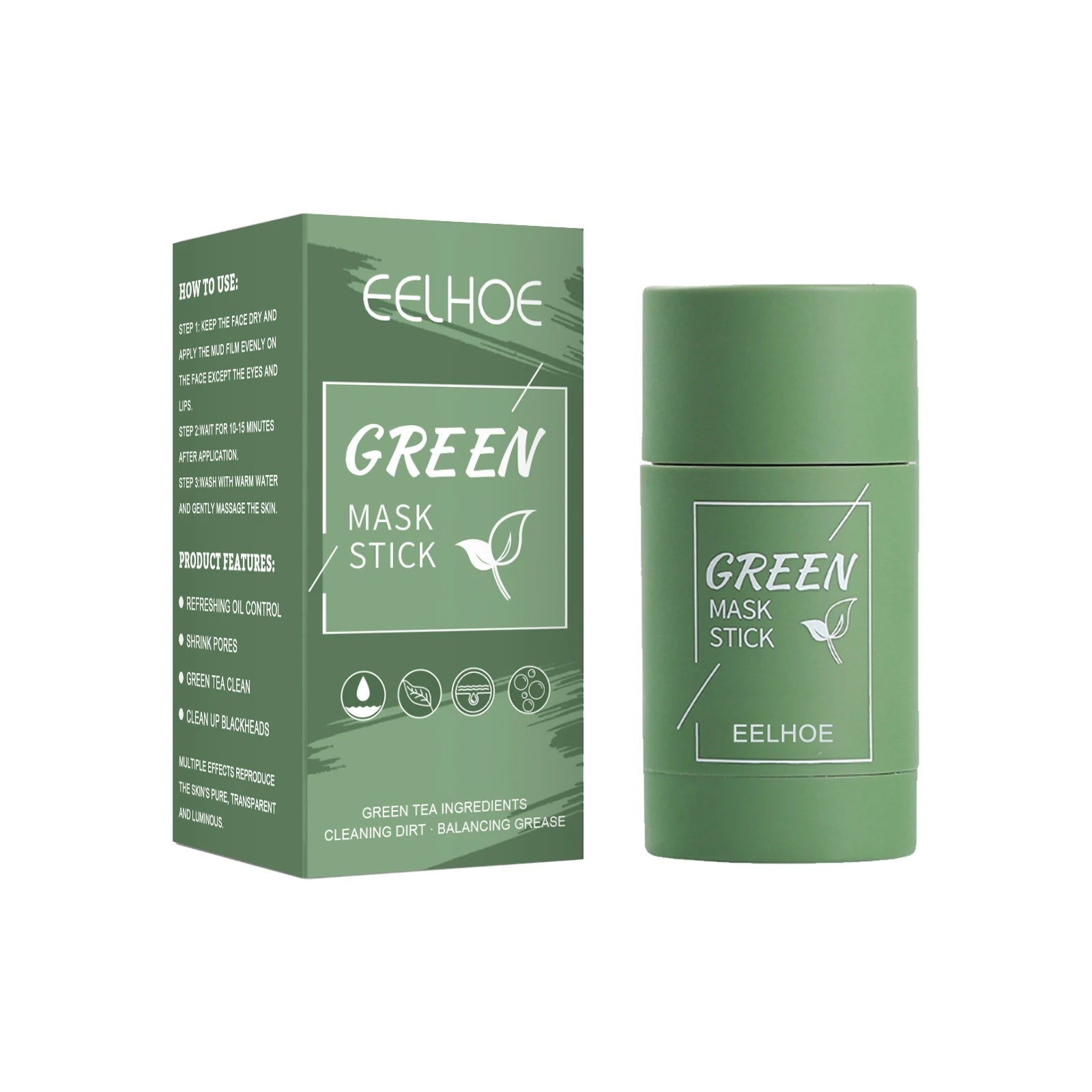 Green Tea Solid Mask Clean Dirt Shrink Pores Blackhead Remover