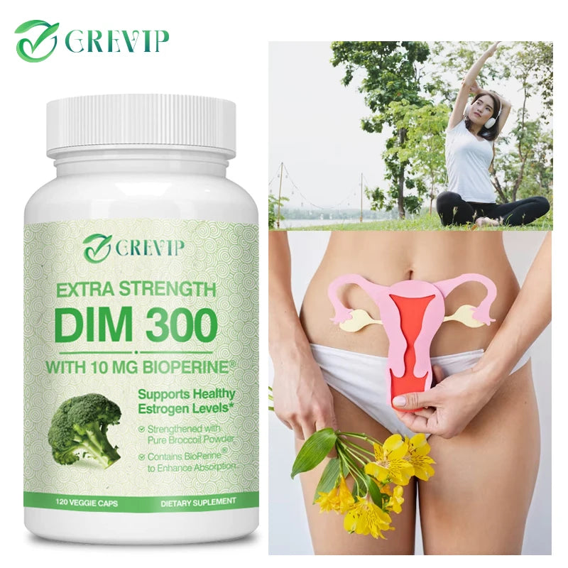 DIM 300mg - Contains Broccoli To Support Metabolism, Hormone Balance, Relieve Menopausal Discomfort, and Enhance VitalitySupplem