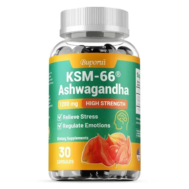 KSM-66 Ashwagandha Supplement - Support Energy, Stamina & Memory & Performance, Relieves Stress, Promotes Deep Sleep