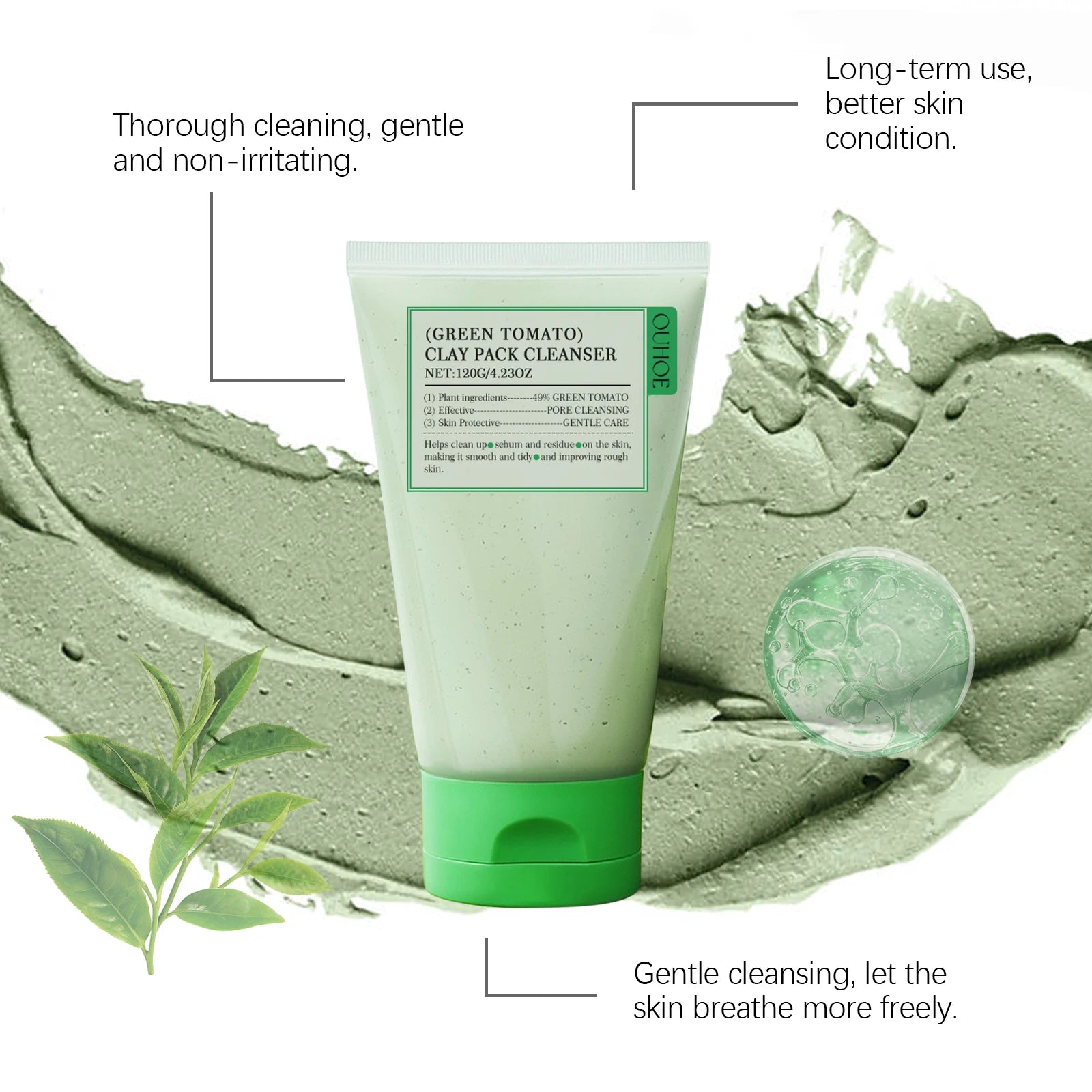 Green Tomato Face Wash Gentle Pore Cleansing  Oil Balancing Facial Cleanser