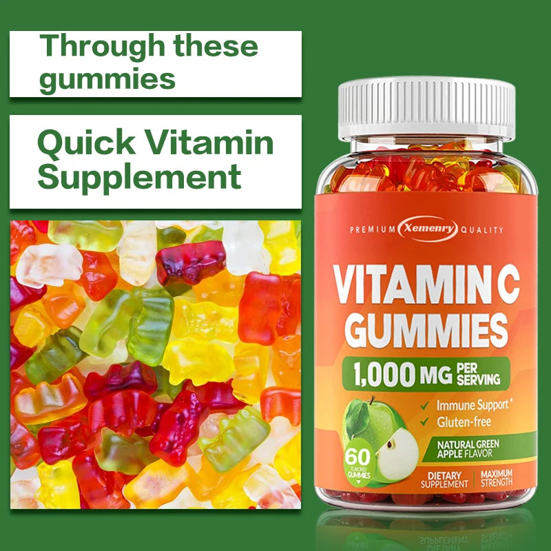 Vitamin C Gummies 1000mg - Natural Antioxidant That Supports A Healthy Immune System and Promotes Cell Production
