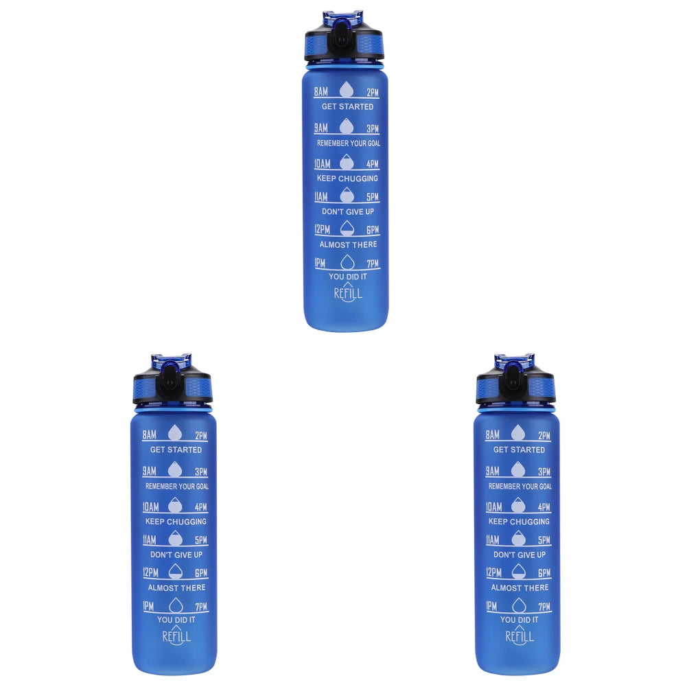 1000ml Water Bottle with Time Scale Outdoor Fitness Bike Water Cup